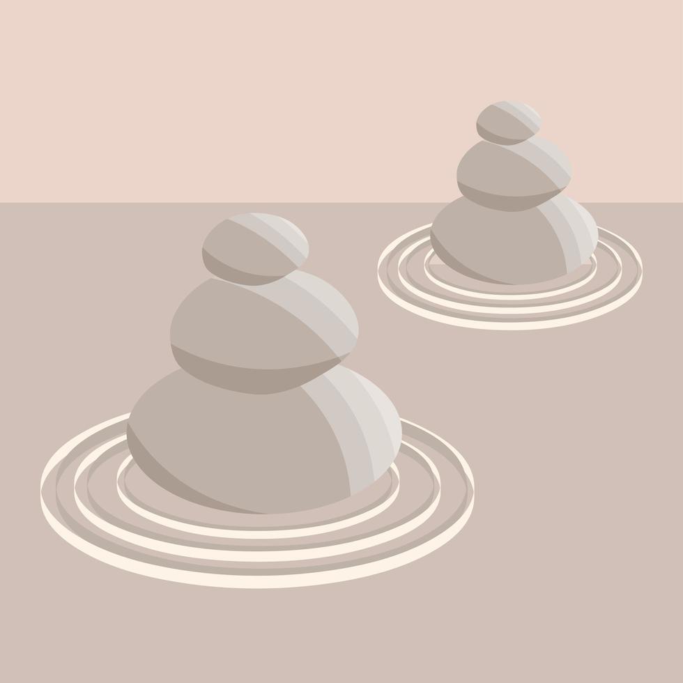 piedras de meditación jardín zen vector