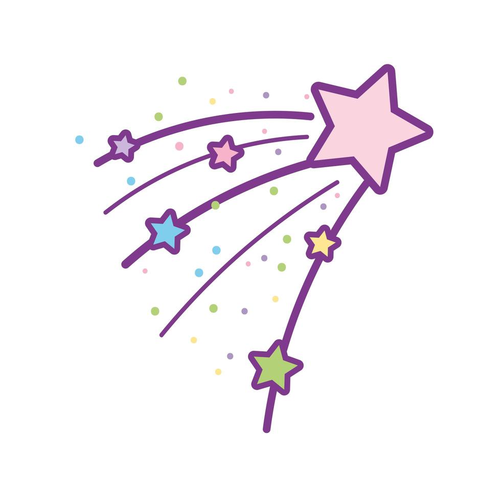 stars decoration cartoon vector