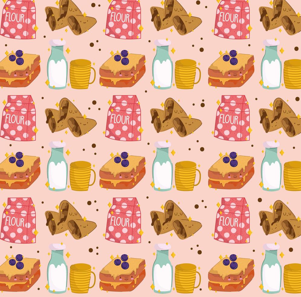 breakfast cute wallpaper vector