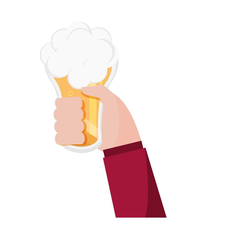 hand with beer vector