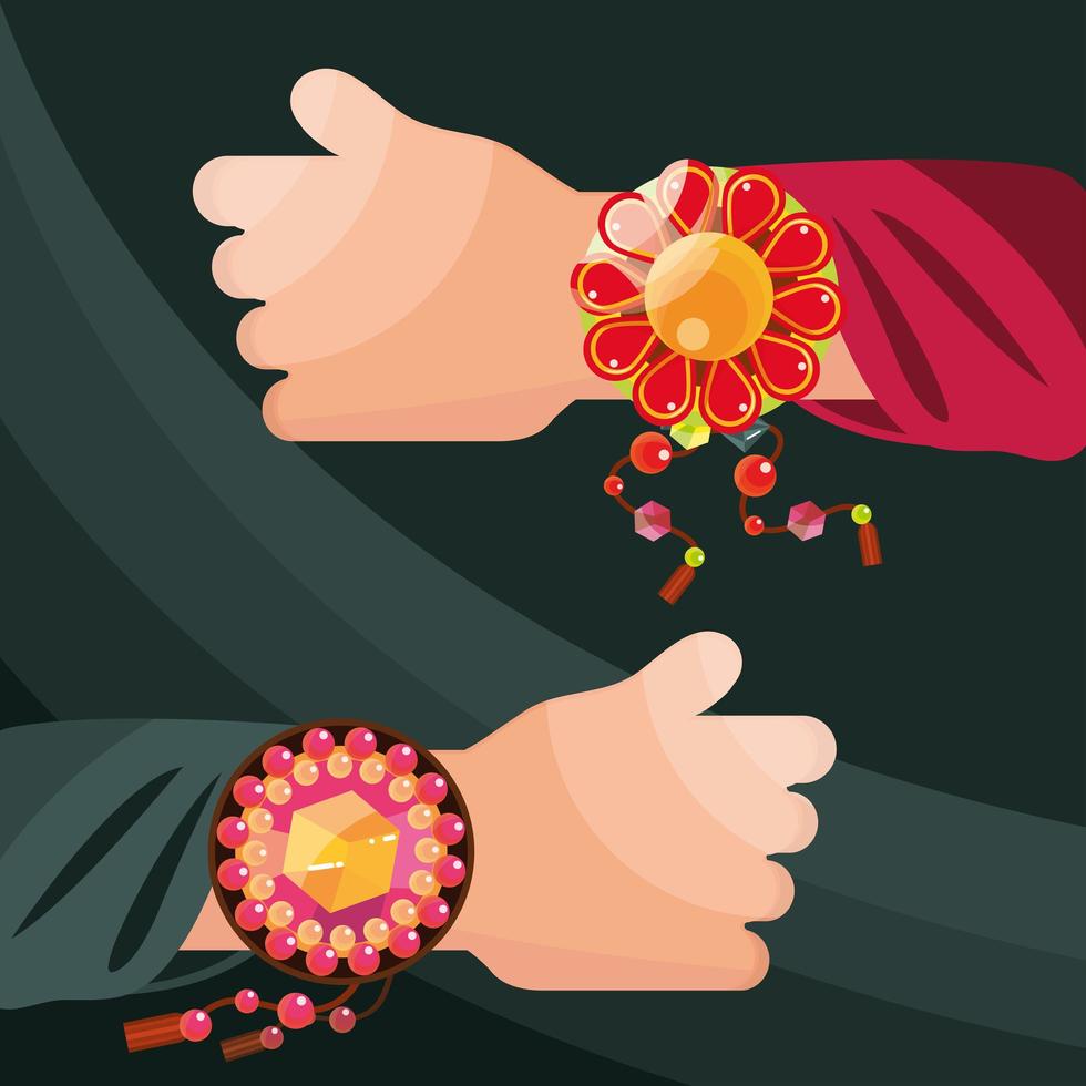 hands with bangles vector