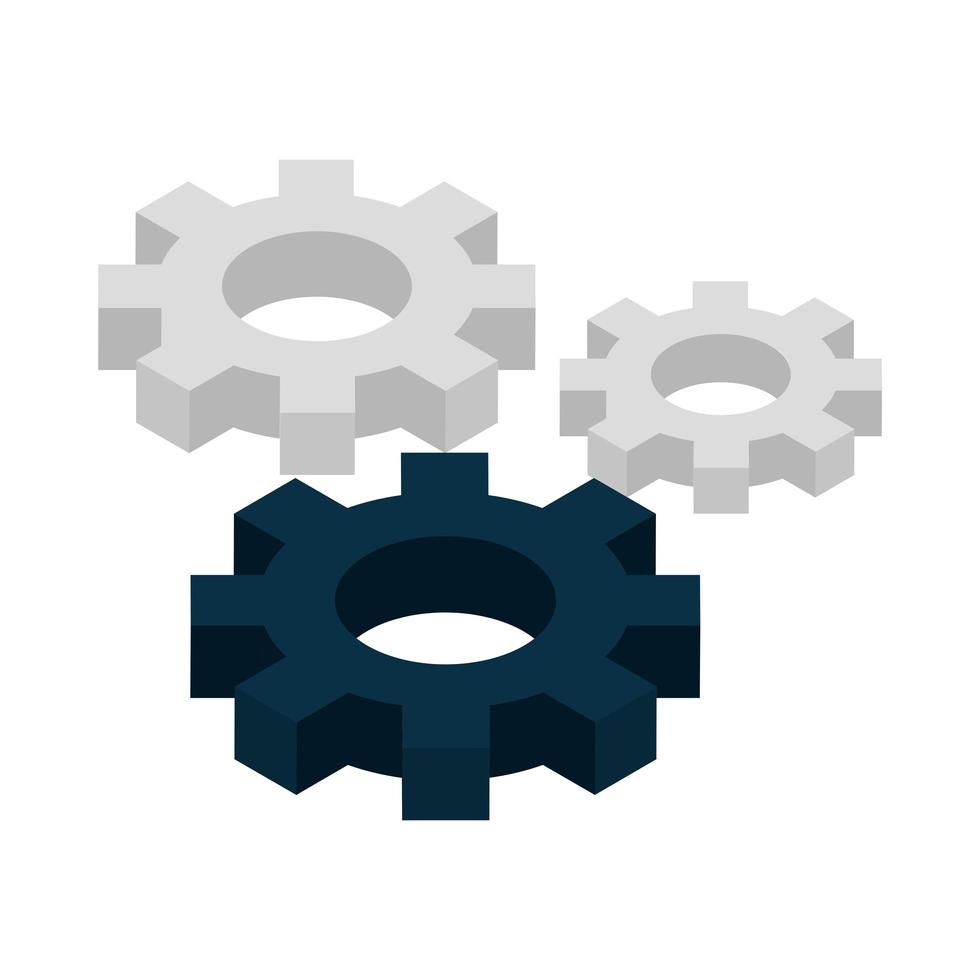 gears setting isometric vector