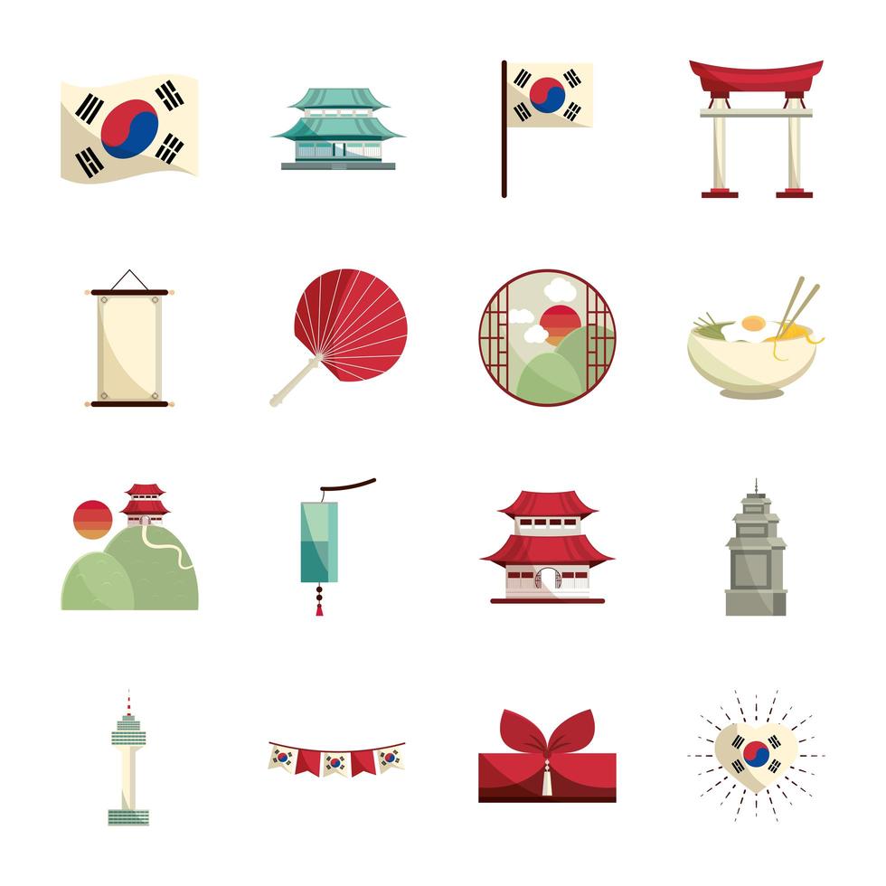 set of korean culture vector