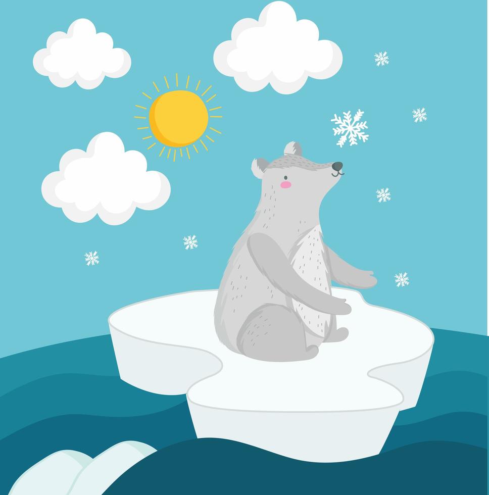 polar bear on iceberg vector