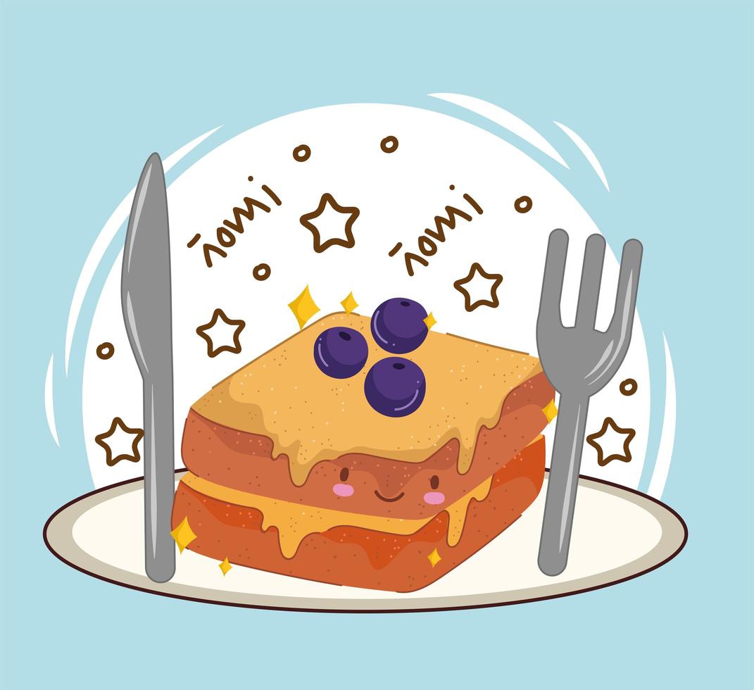 breakfast bread cartoon vector
