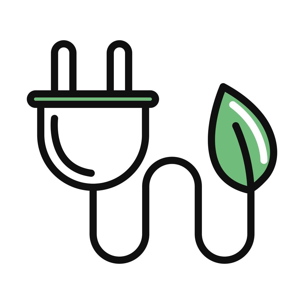 green plug with leaf vector