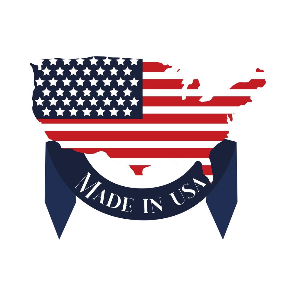 made in USA map vector