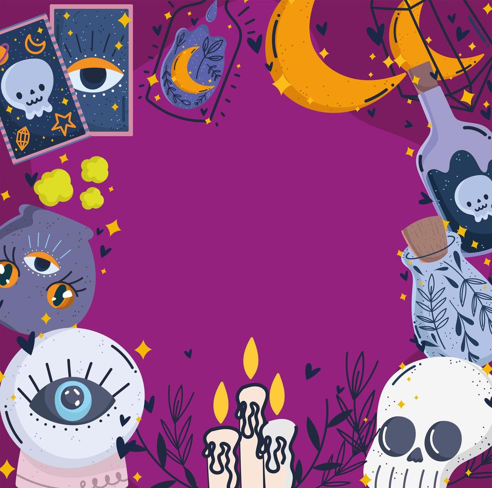 magical icons decoration vector