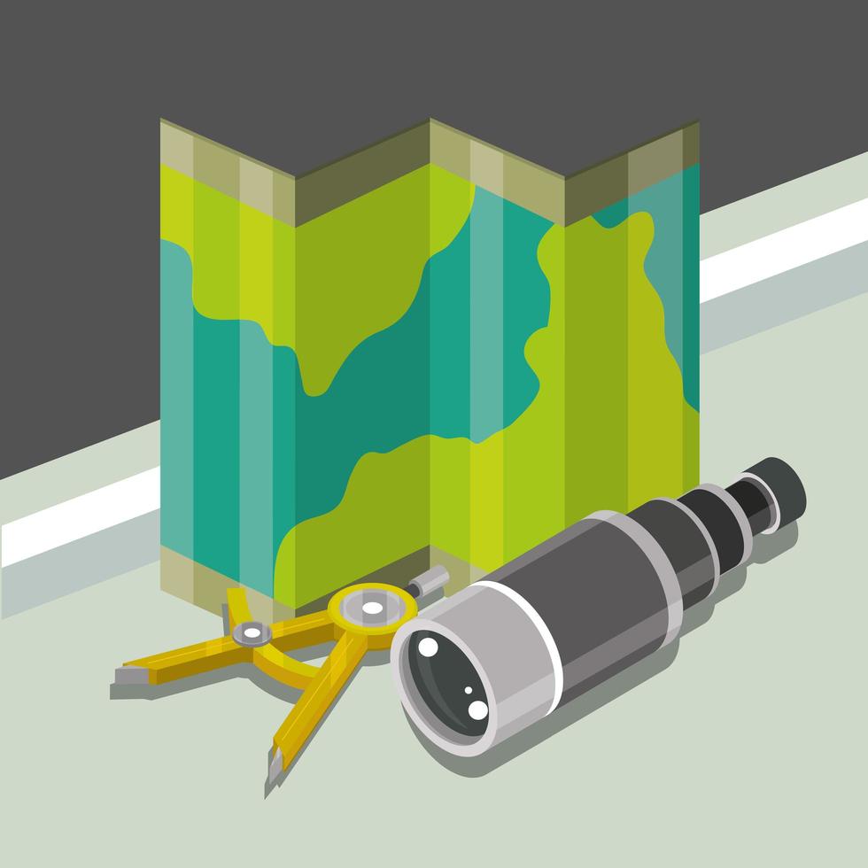 map telescope and compass vector