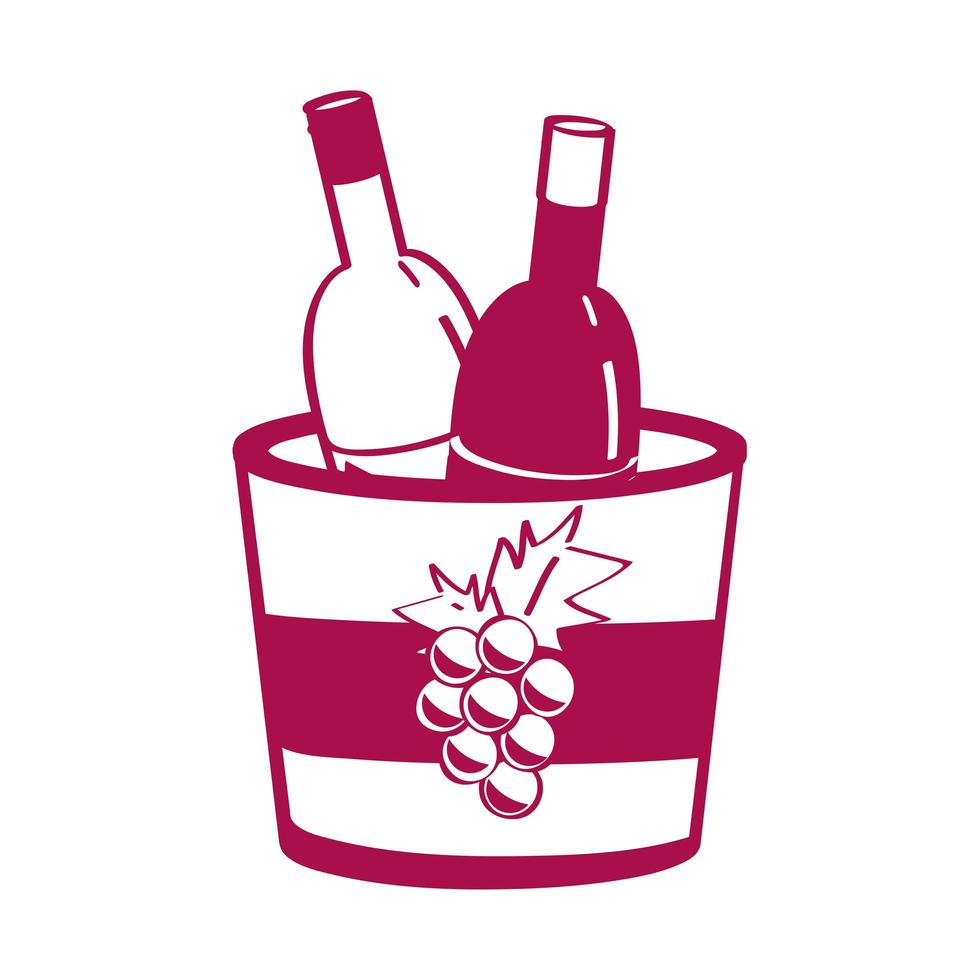 wine bottles in bucket vector