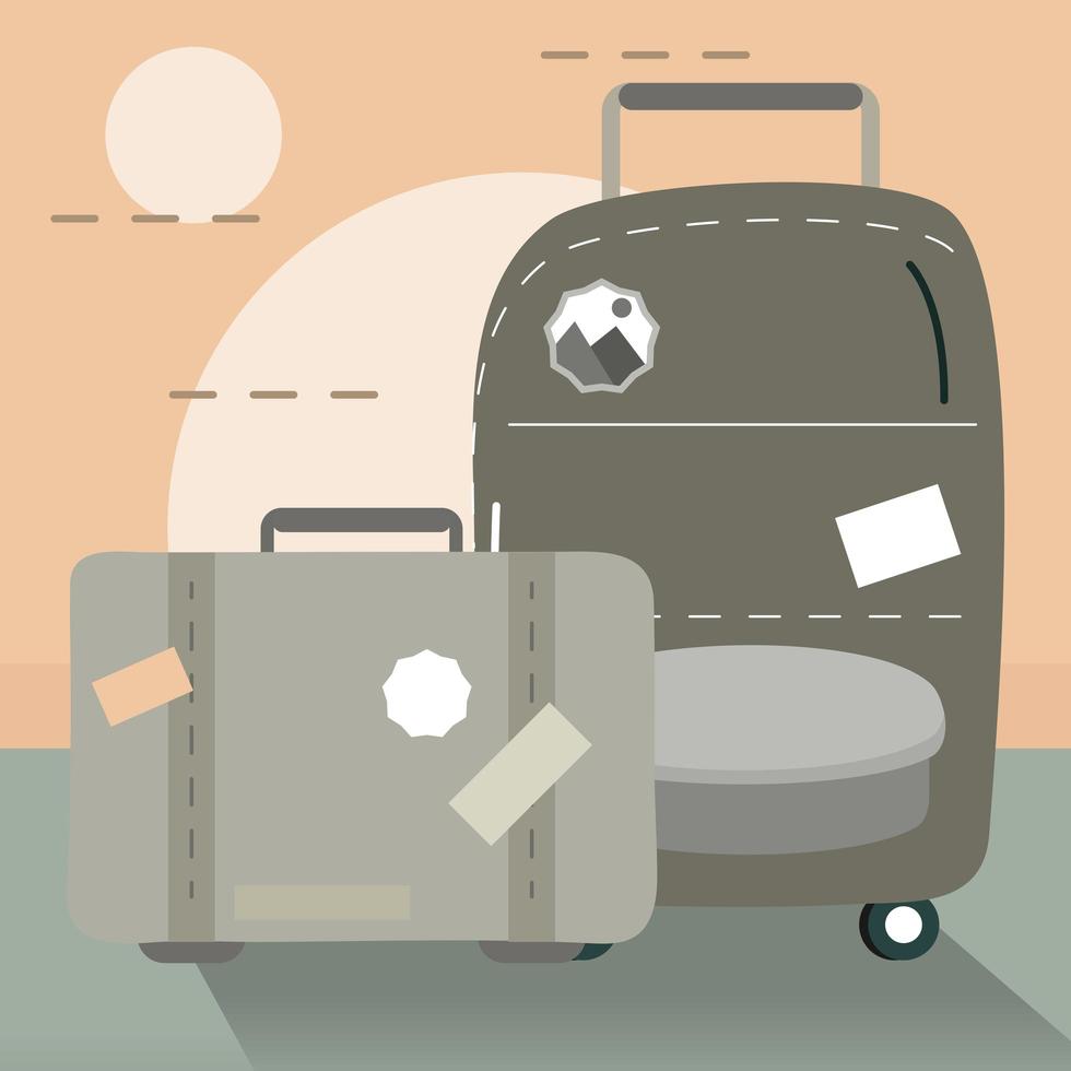 luggage for travel vector