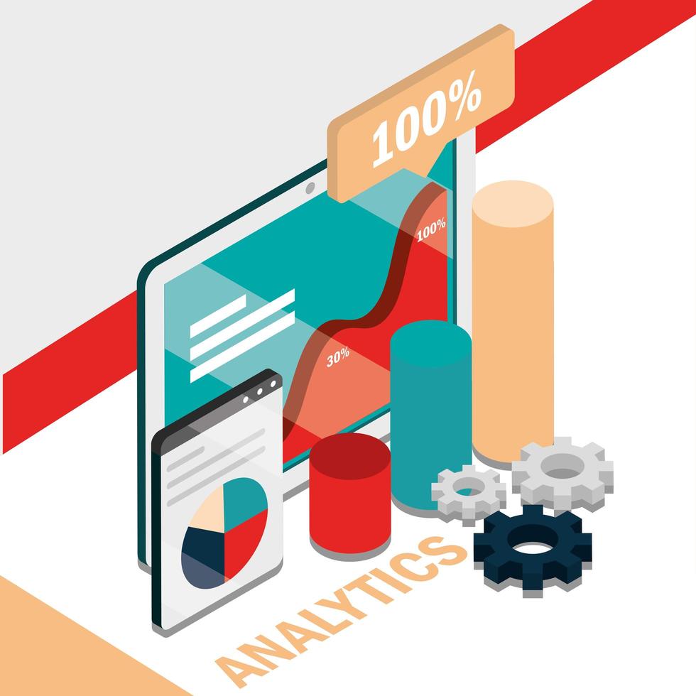 business graph and analytics data vector