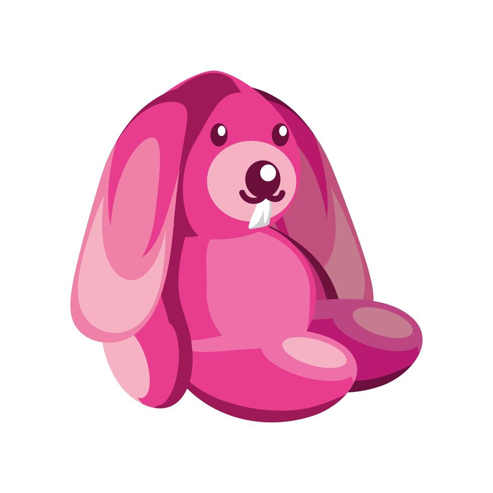 juguete de conejo rosa vector