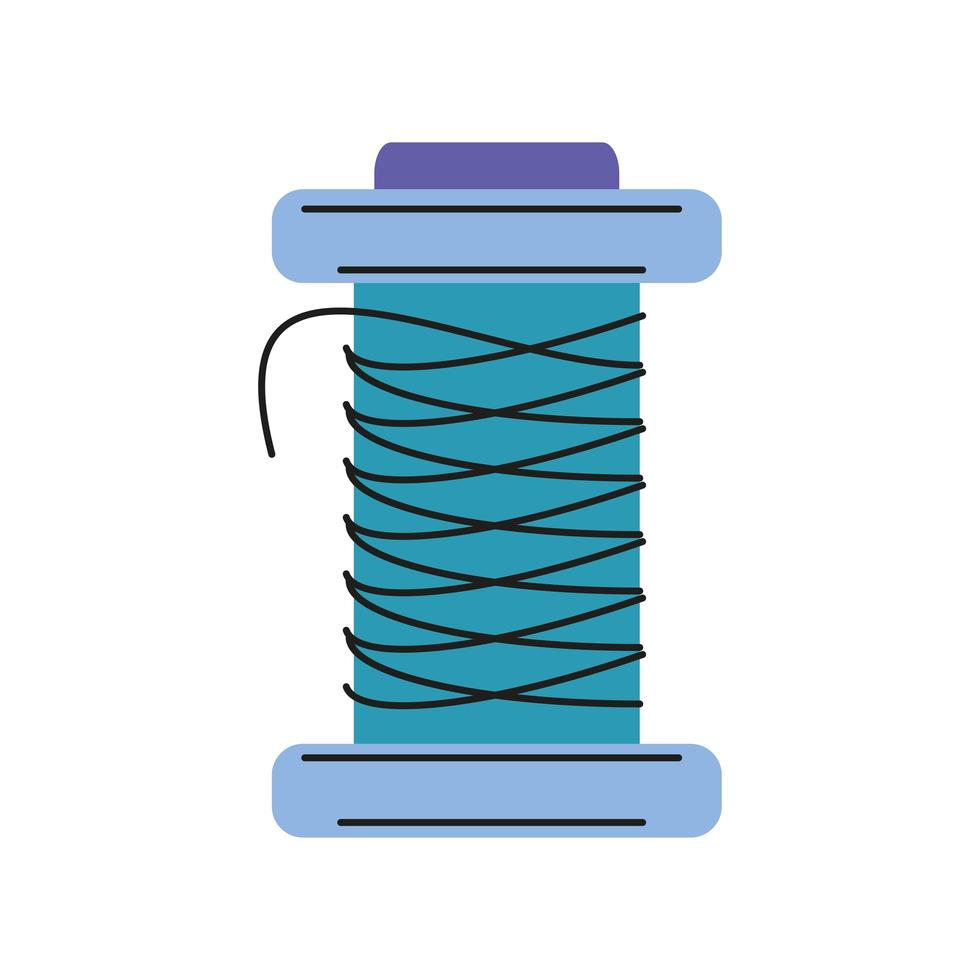 Vector illustration of a spool of orange thread and a sewing