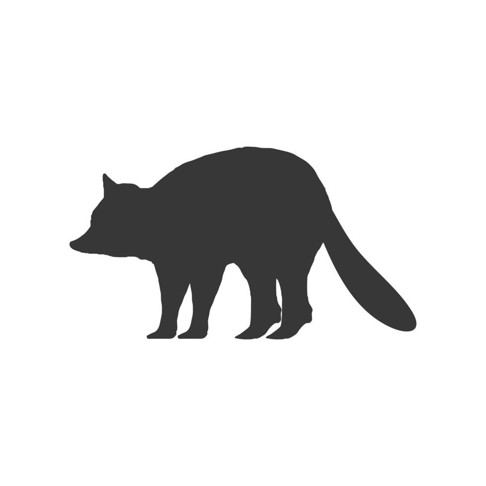 raccoon animal silhouette vector