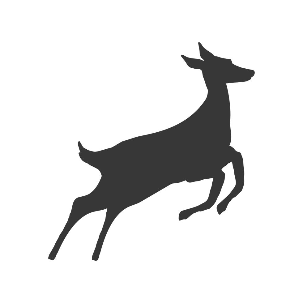 jumping deer animal silhouette vector