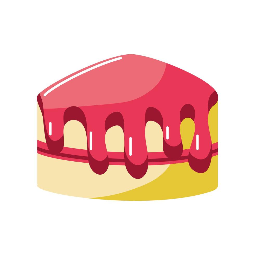 slice cake glazed vector