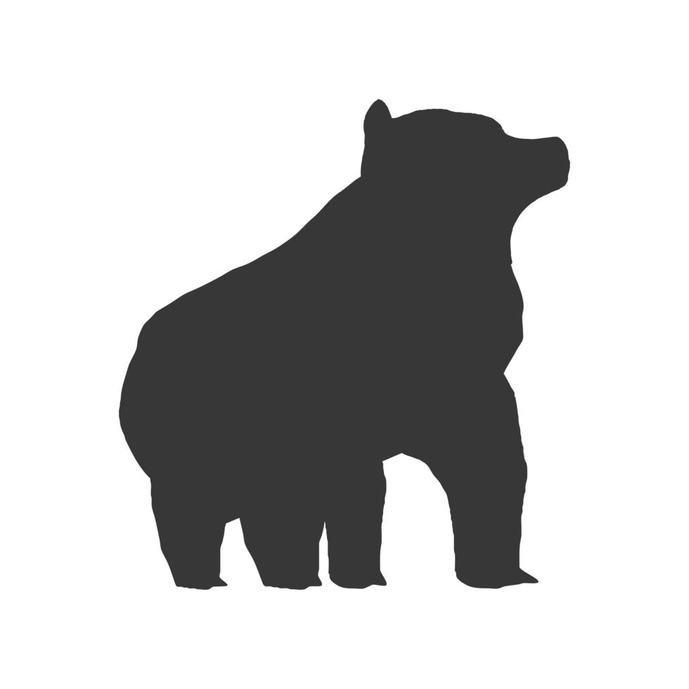 bear wild animal silhouette vector