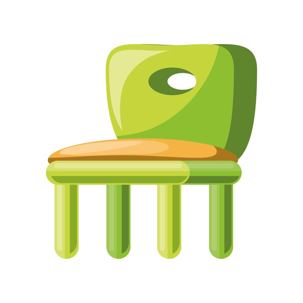 green chair furniture vector