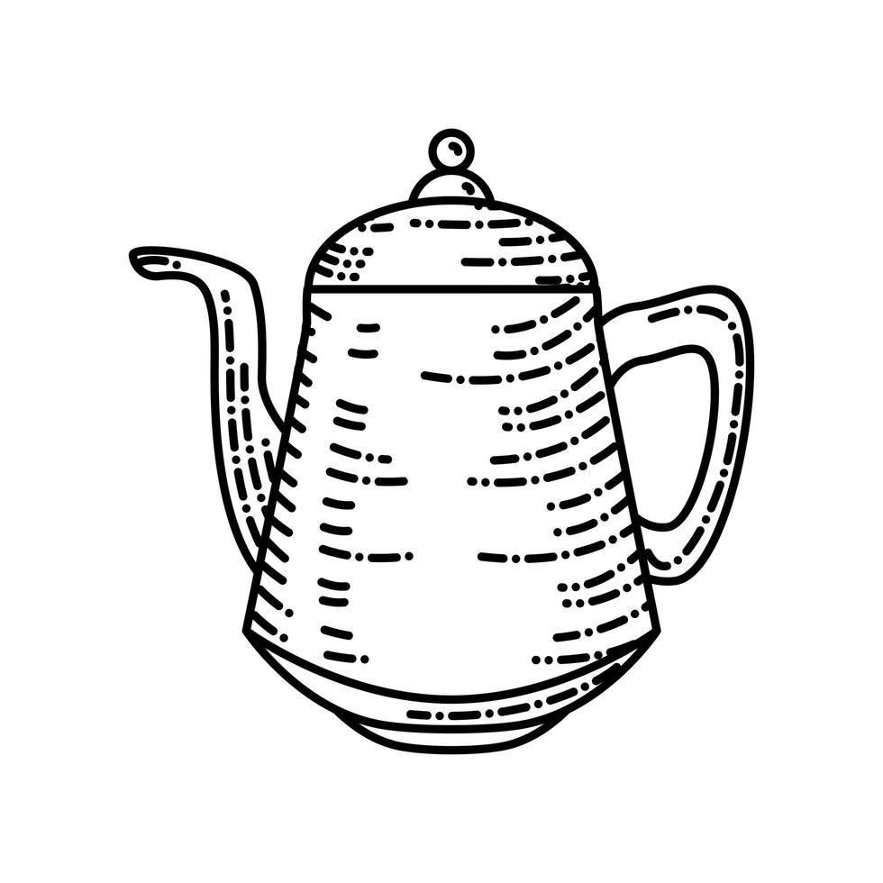 kettle coffee sketch vector