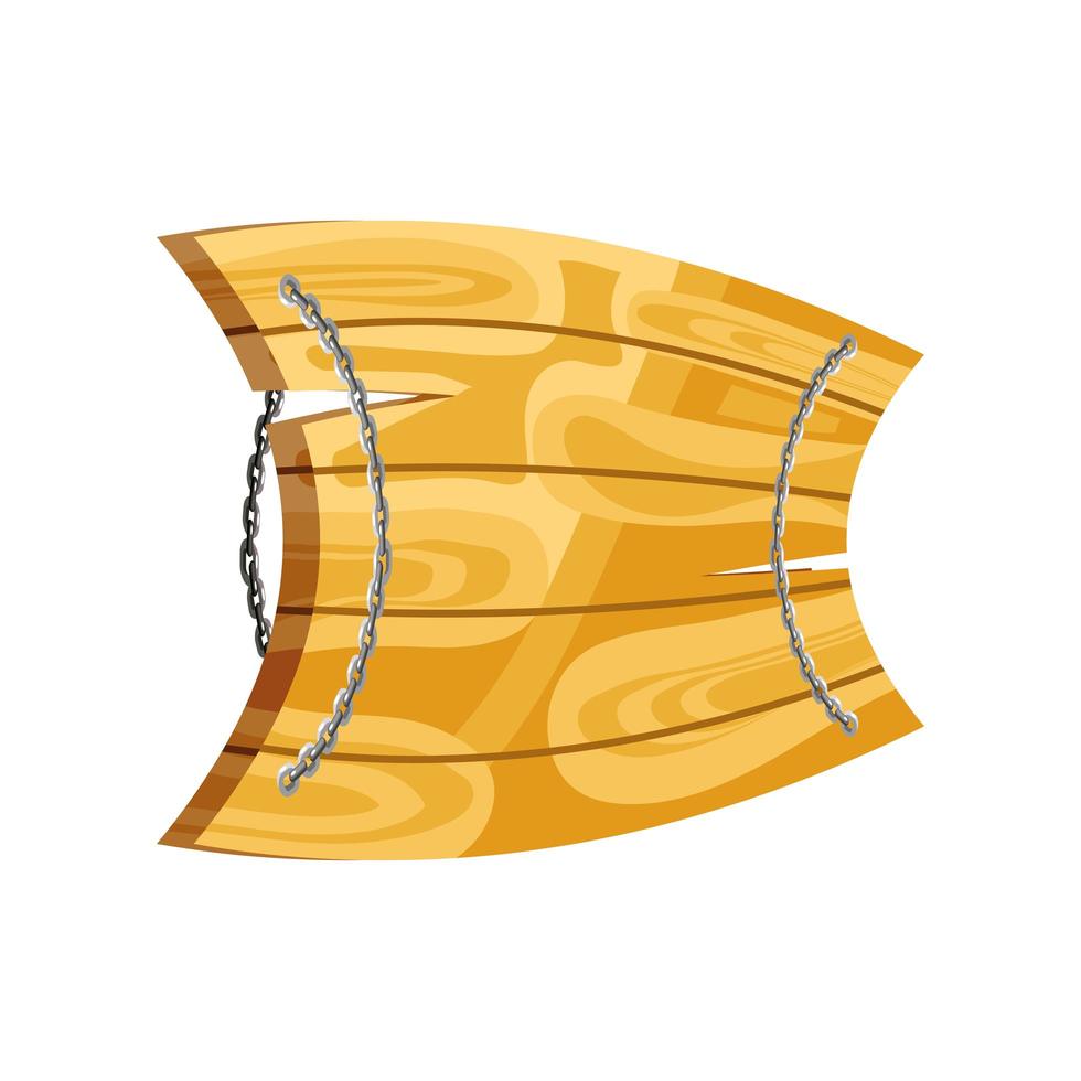 wooden billboard chains vector