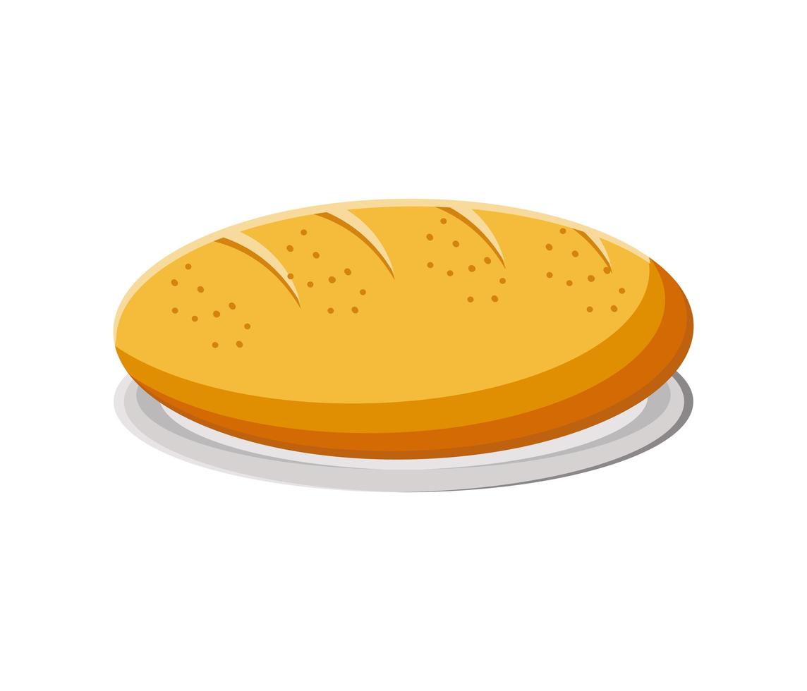 bread on dish vector