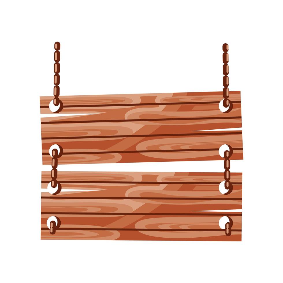 wooden board chains vector