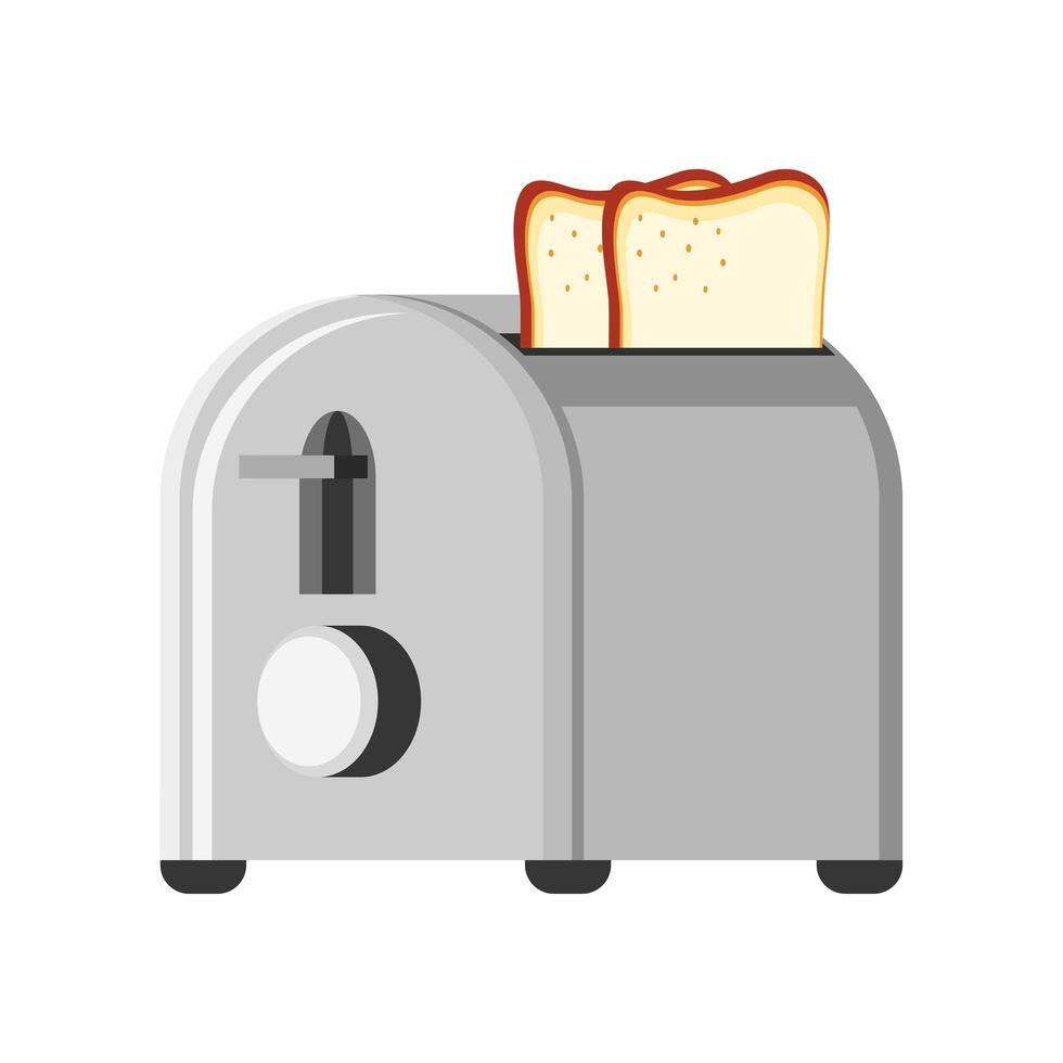 toaster and bread vector