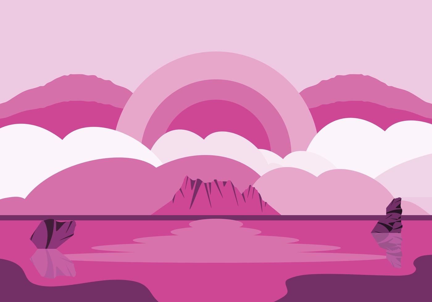 landscape sea mountain vector