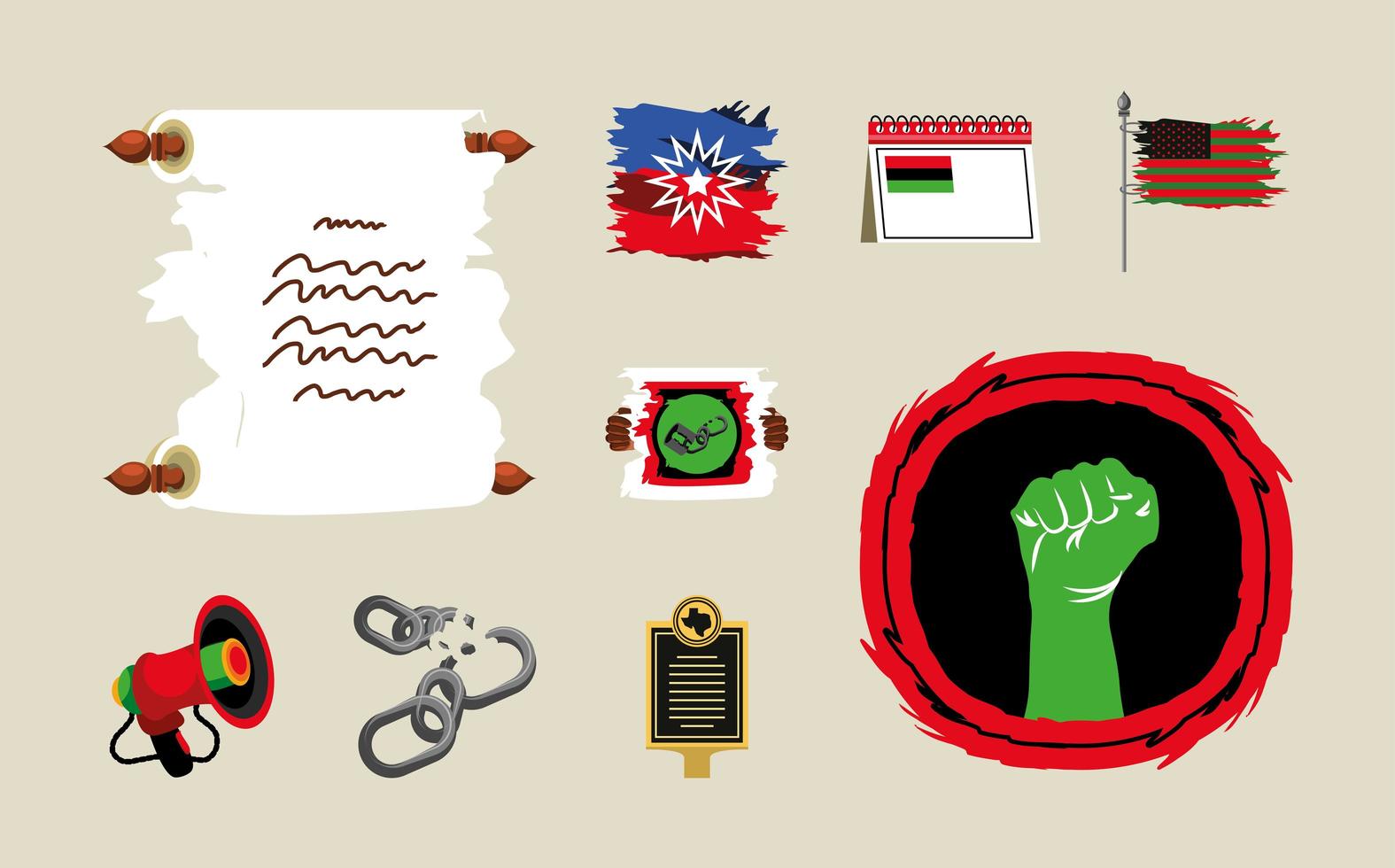 juneteenth freedom set vector