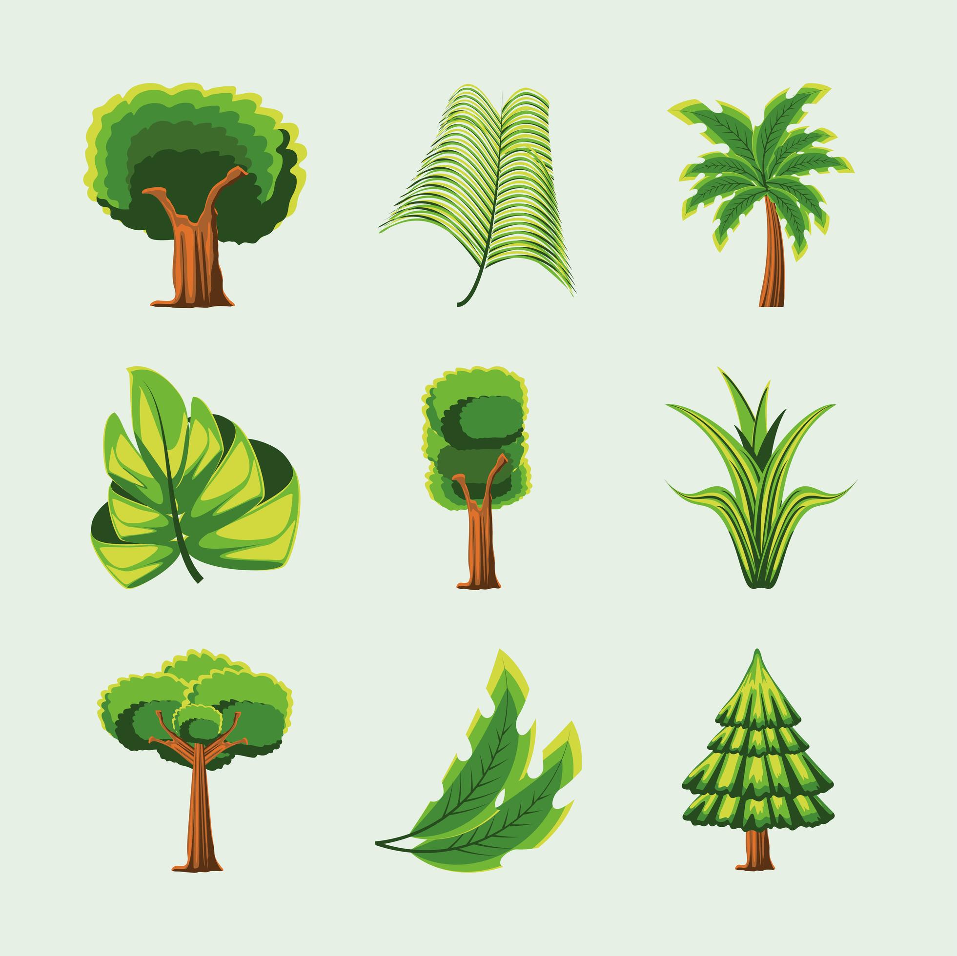 set forest trees 3720348 Vector Art at Vecteezy