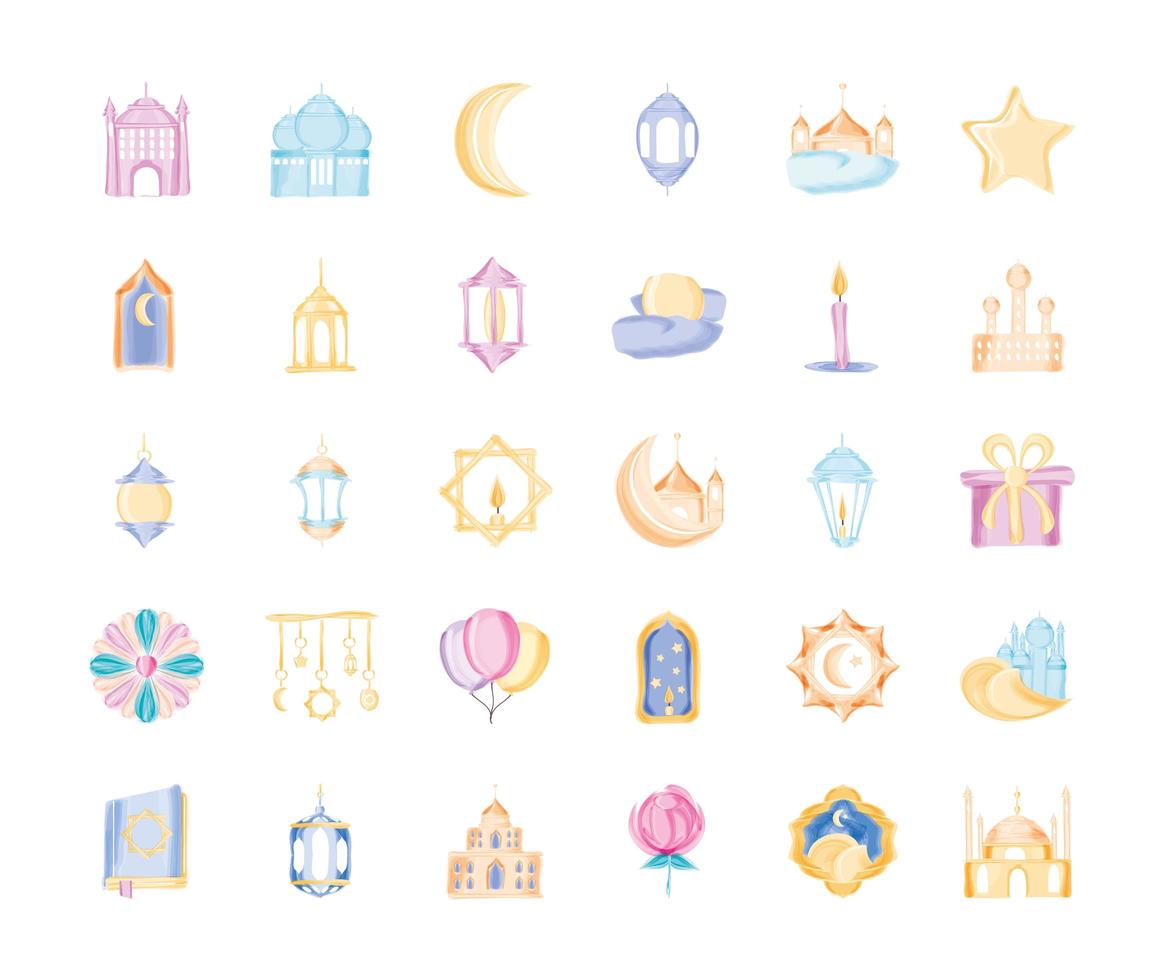 set arabian traditional vector