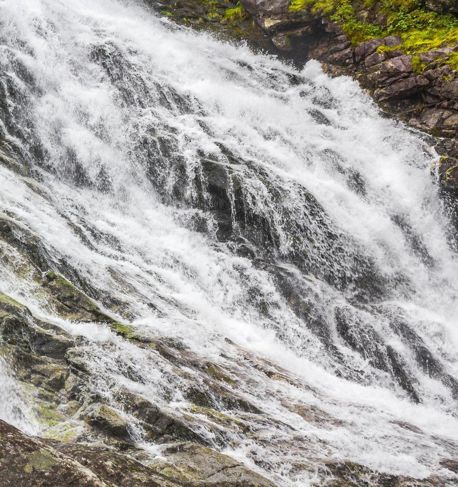 Beautiful Hjellefossen waterfall Utladalen Ovre Ardal Norway. Most beautiful landscapes. photo