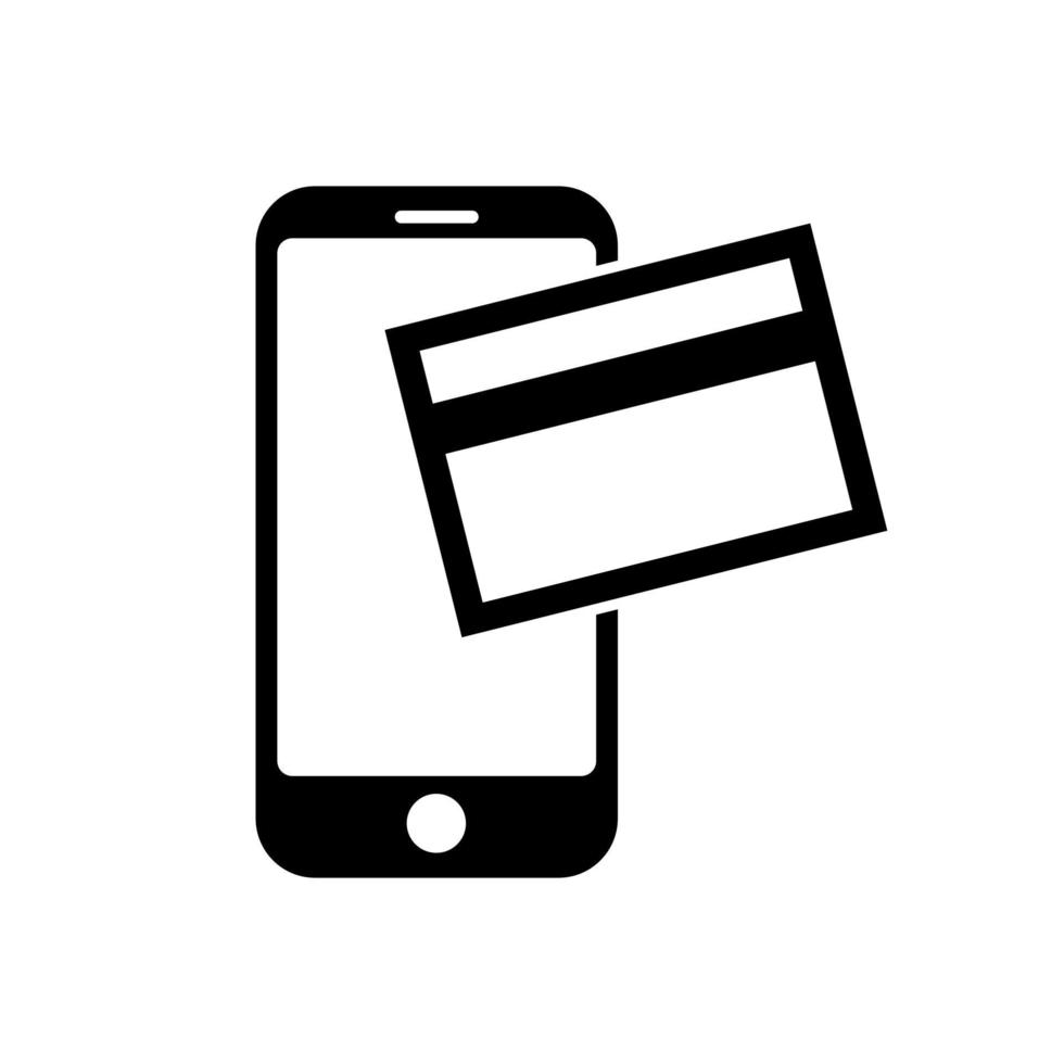 icono de teléfono símbolo de icono de teléfono con tarjeta de crédito para aplicación y messenger vector