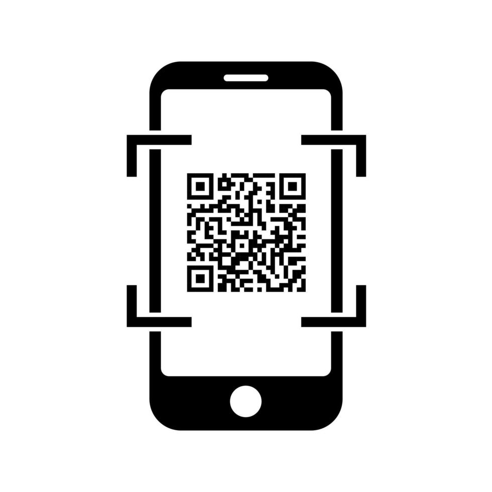 Phone icon Telephone icon symbol with QR code for app and messenger vector