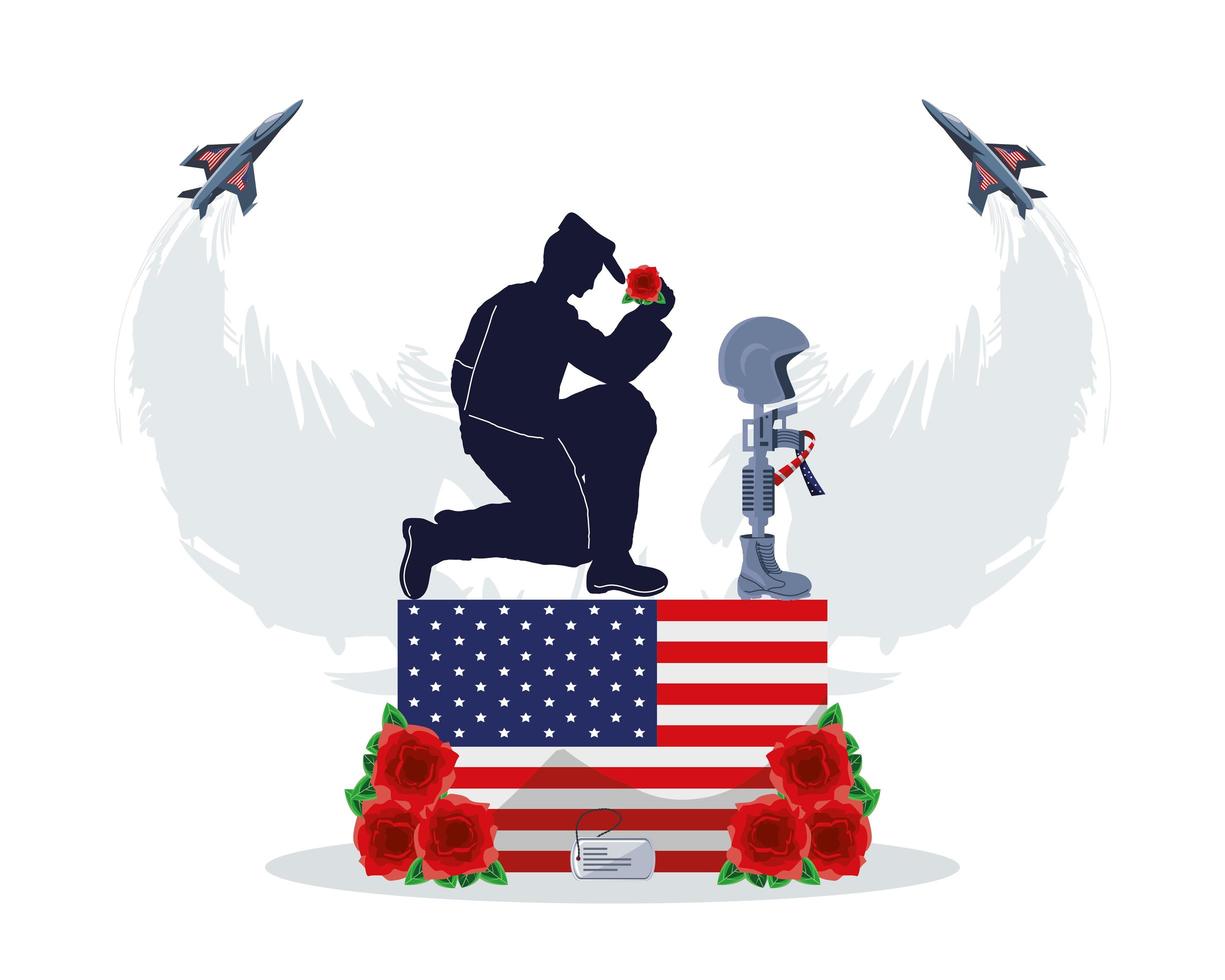 memorial day soldier vector