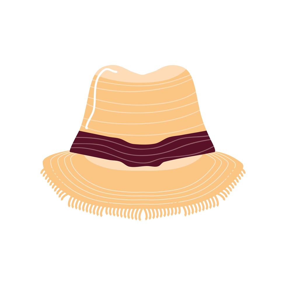 accesorio de sombrero de mimbre vector