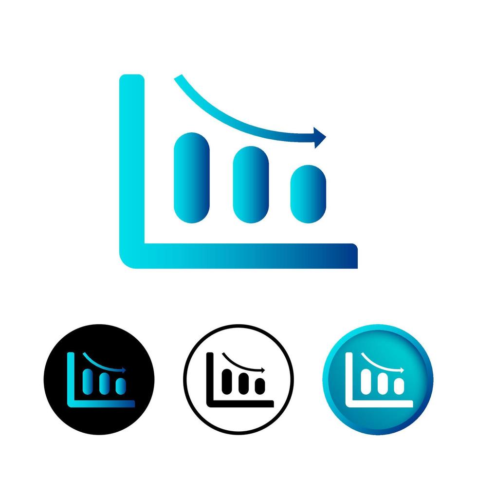 Abstract Graph Decrease Icon Illustration vector