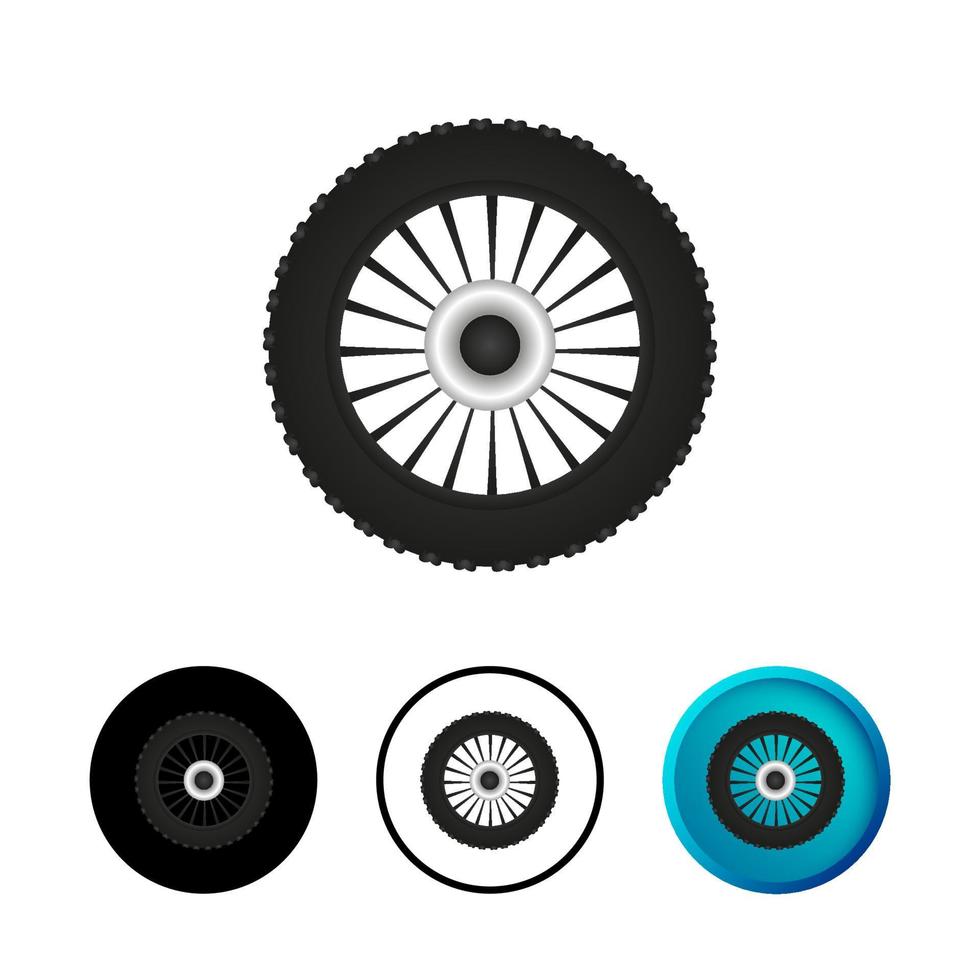 Ilustración de icono de rueda de bicicleta abstracta vector