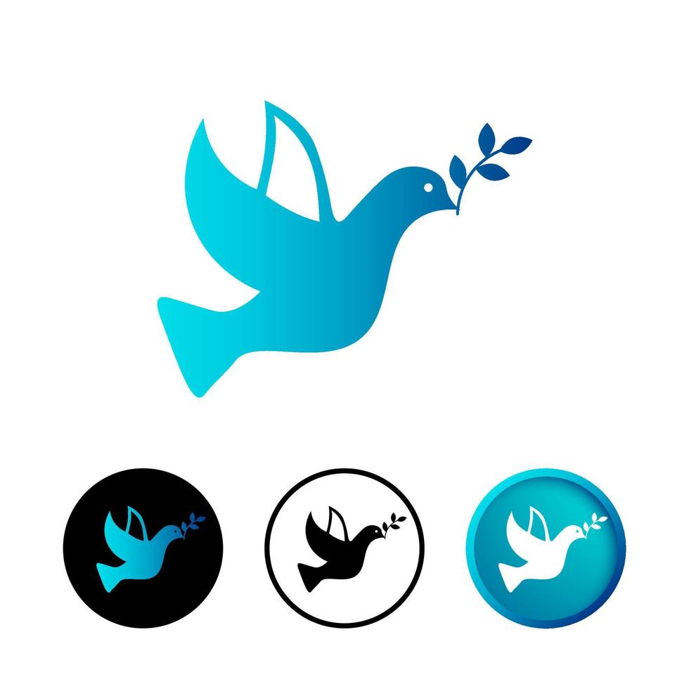 Abstract Peace With Pigeon Icon Illustration vector