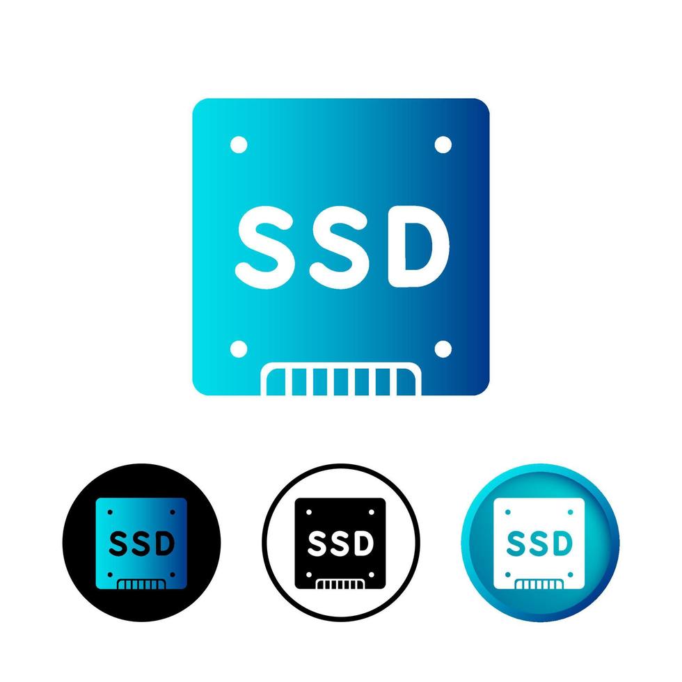 conjunto de iconos de unidad de almacenamiento ssd abstracto vector