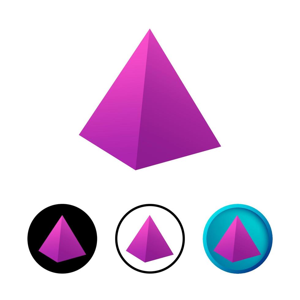 conjunto de iconos de tetraedro abstracto vector