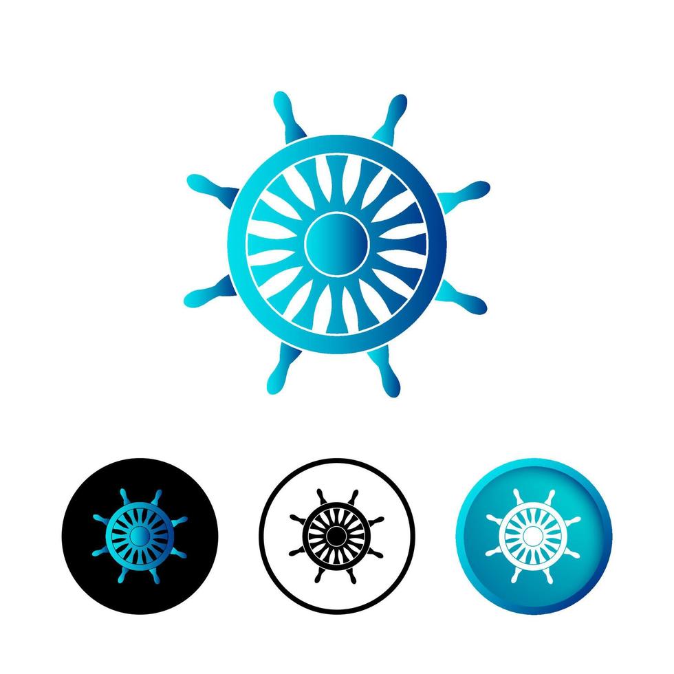 Abstract Helm Wheel Icon Illustration vector