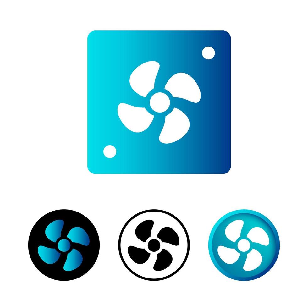 Abstract Computer Fan Icon Set vector