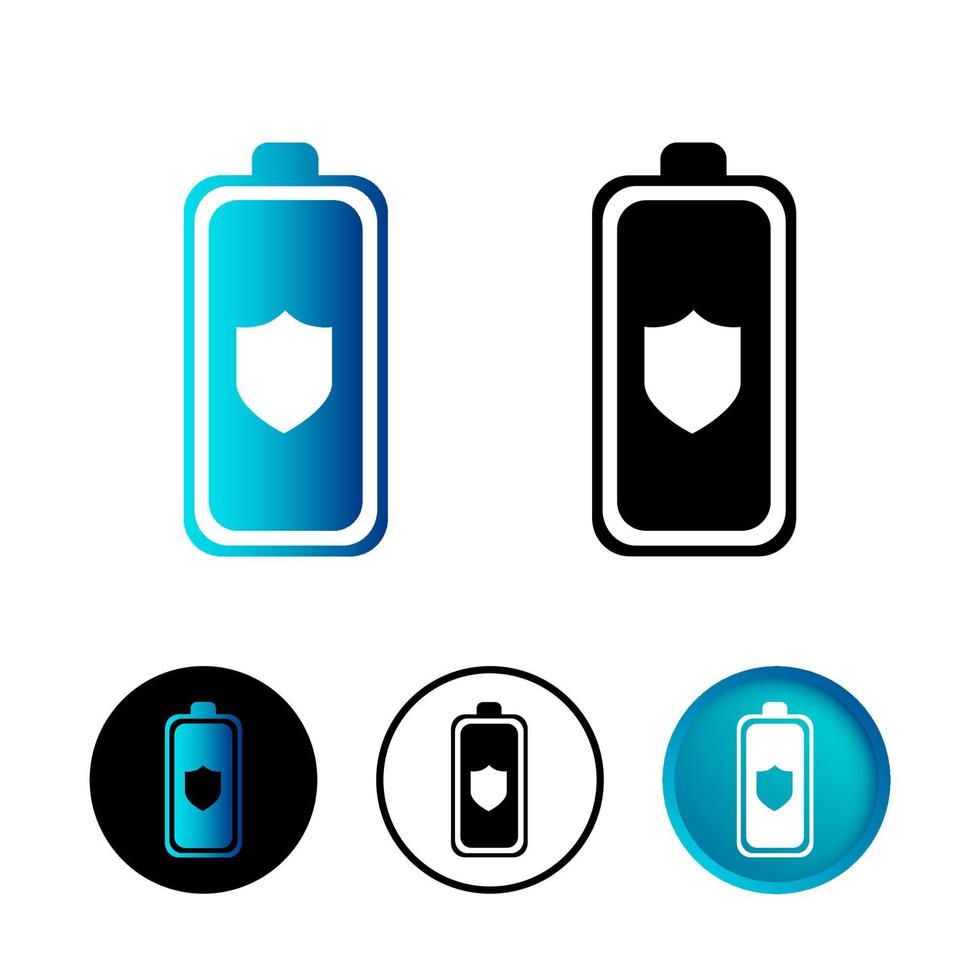 Abstract Safe Battery Icon Set vector