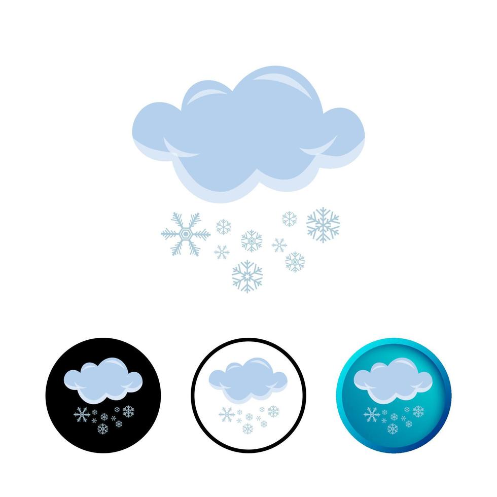 Modern Snowy Weather Icon Illustration vector