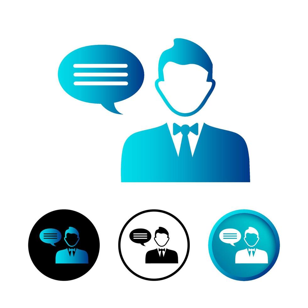 Abstract Man Discussing Icon Illustration vector