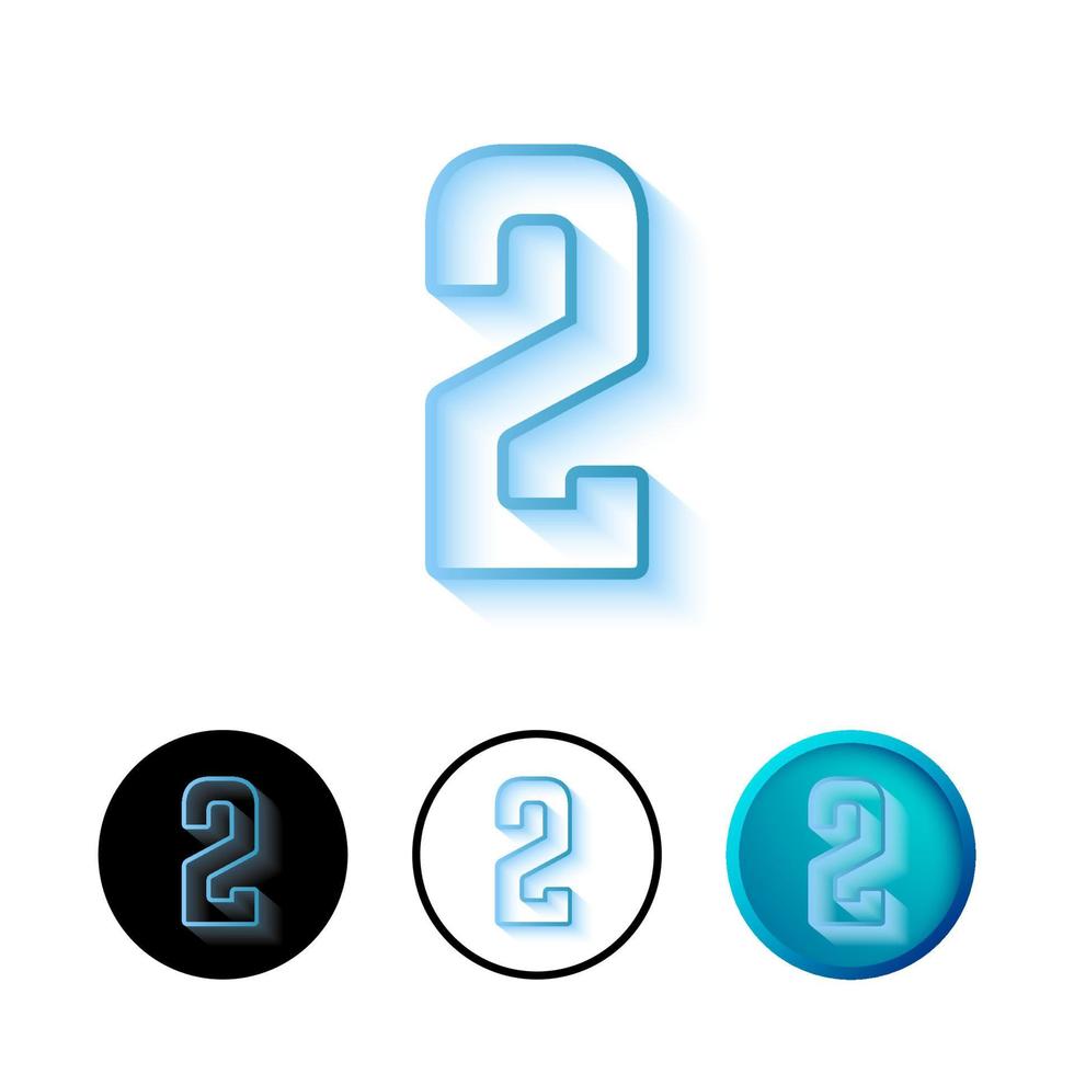 Abstract Number 2 Icon Illustration vector