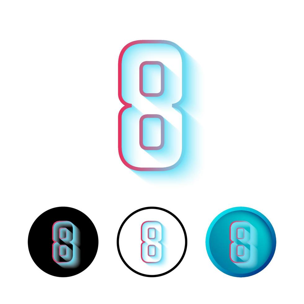 Abstract Number 8 Icon Illustration vector