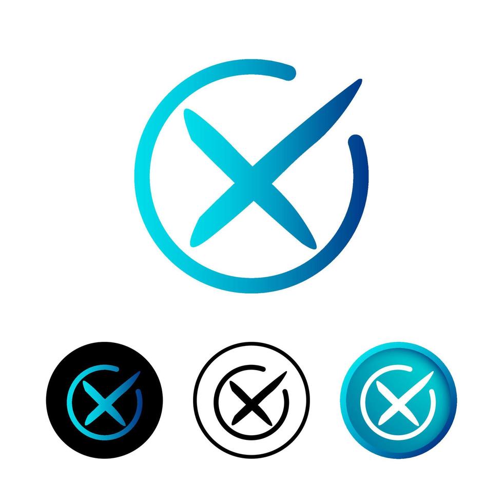 Abstract Circle Cross Icon Illustration vector